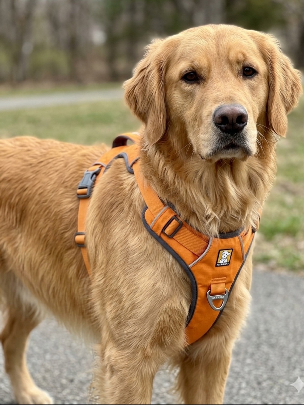 Ruffwear Dog Harness NoPull Walking Comfort Canine Run Orange 2 leash attachment